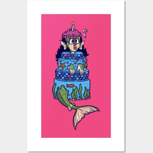 Literal Mermaid Cake Posters and Art